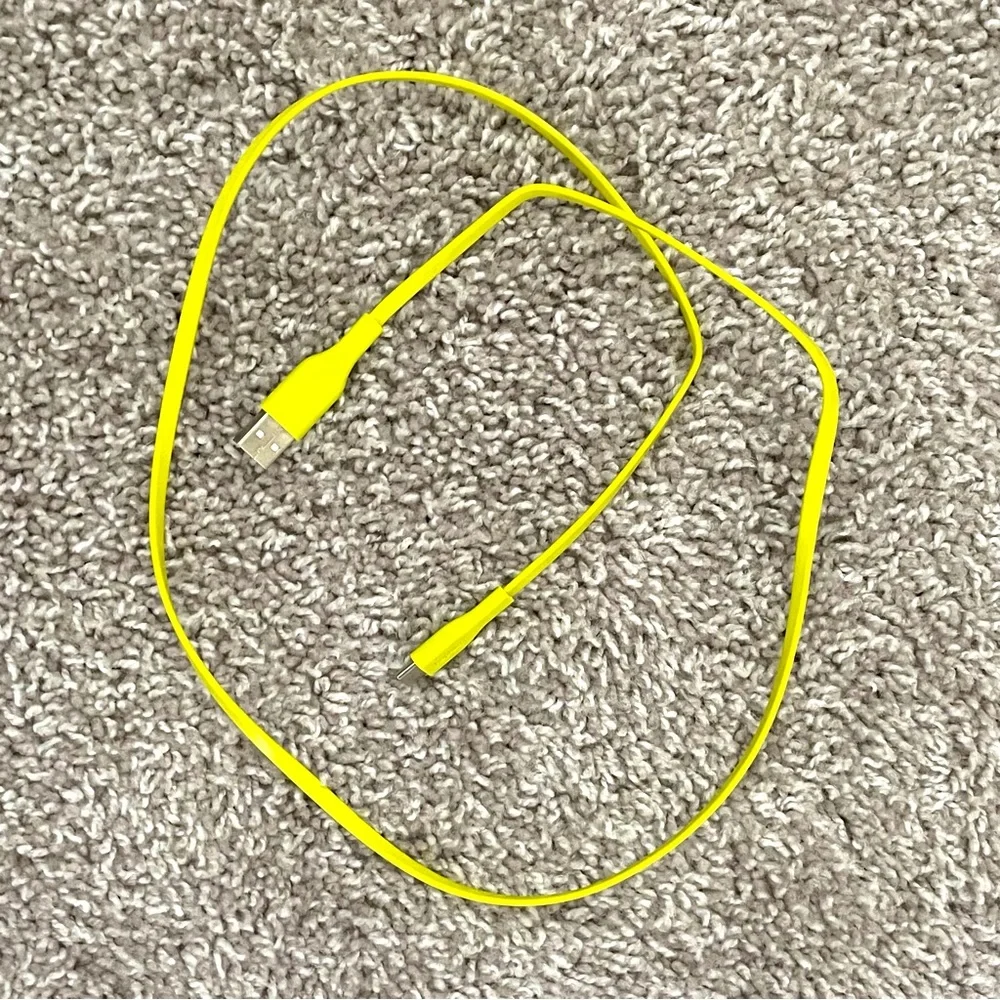 3’ USB-C to USB-A Lime Green Flat Cable Charging Cord